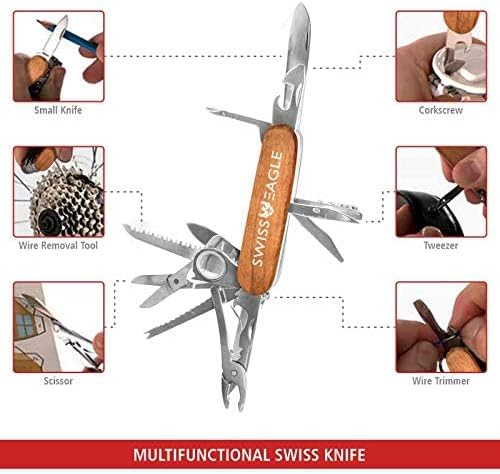Swiss Eagle Classic Multi-Tool Pocket Knife for Men - 30 Tools
