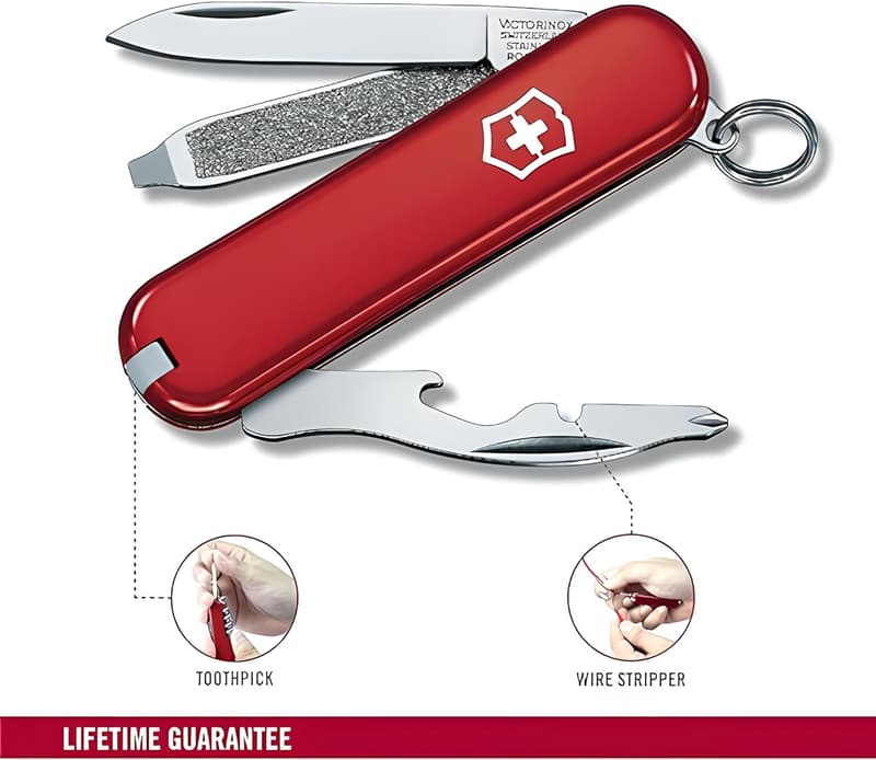 Victorinox Rally Swiss Army Knife - Compact 9-Function Tool in Red