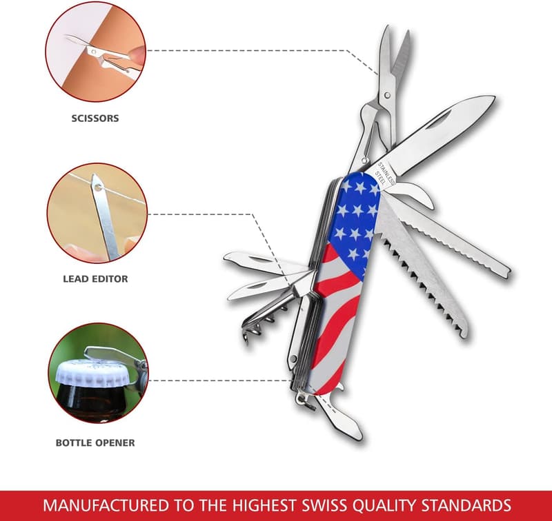 Swiss Eagle Classic Multi-Tool Pocket Knife for Men