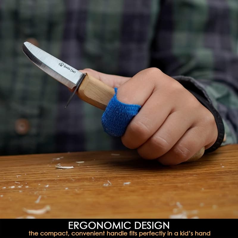 Kids' Safety Whittling Knife - Rounded Tip Wood Carving Tool