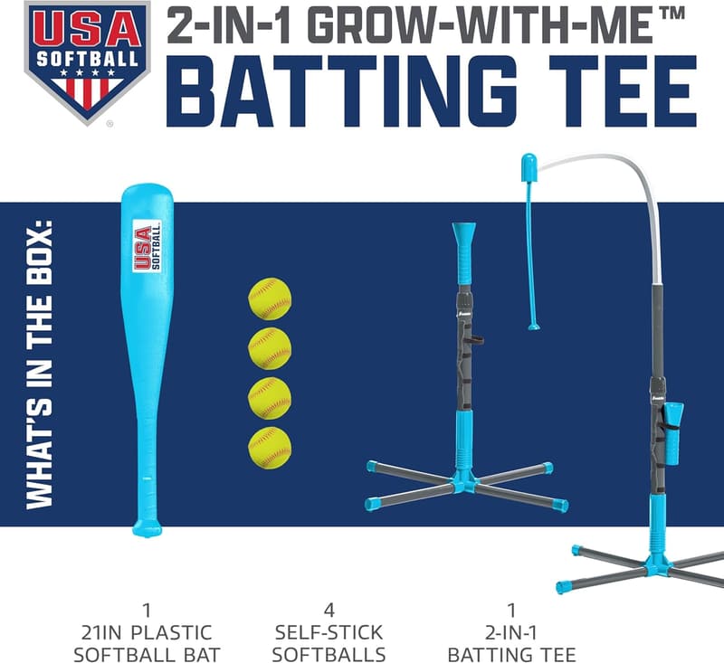 Kids Baseball Batting Tee and Stand Set for Youth and Toddlers