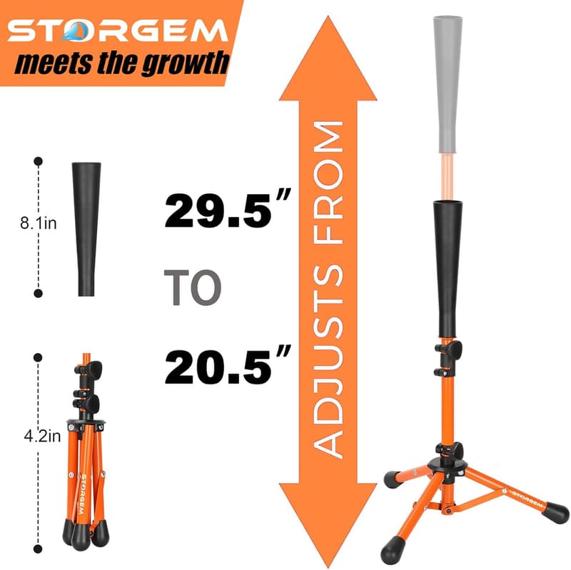 Kids' Adjustable Batting Tee for Baseball & Softball Training