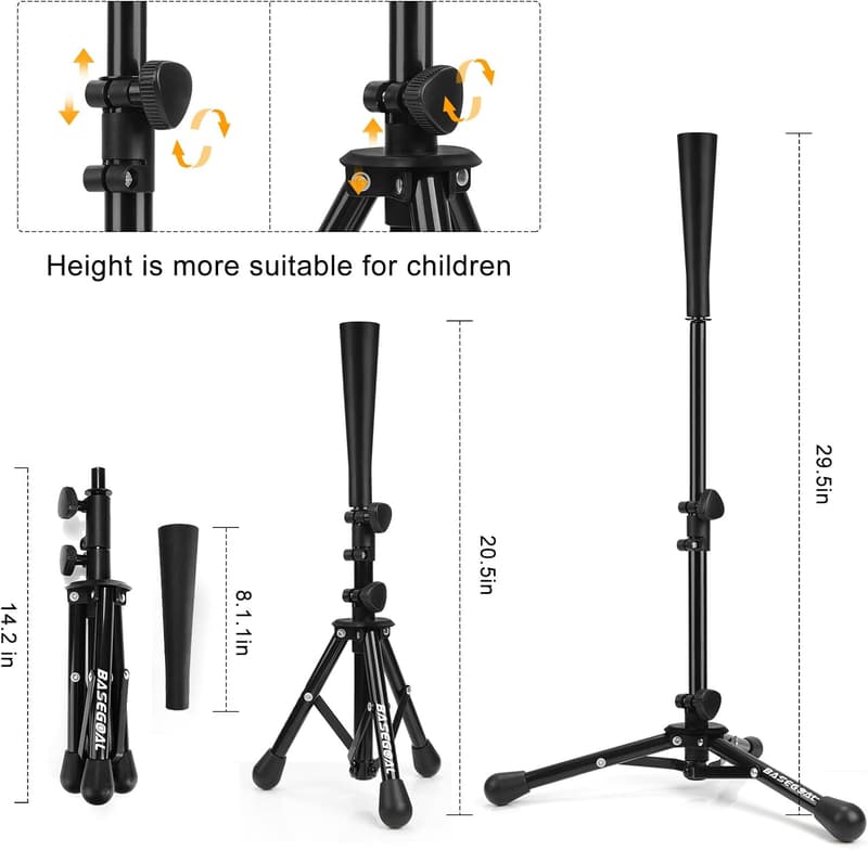 Adjustable Kids' Baseball Batting Tee - Softball & Teeball