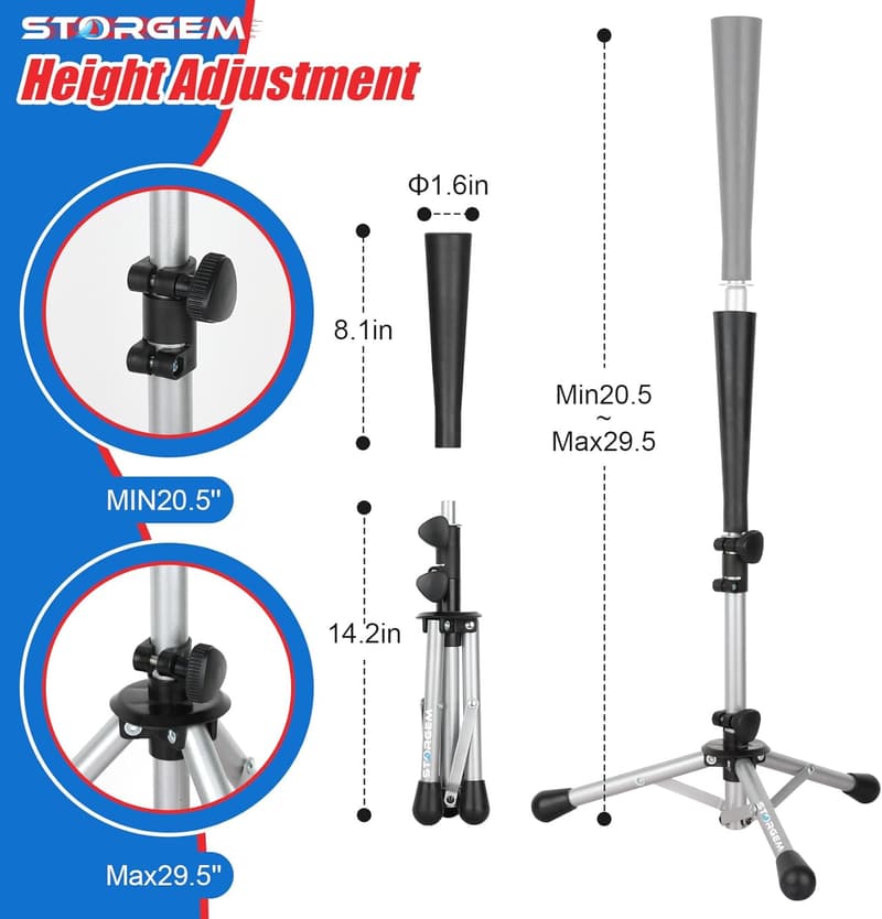 Kids' Adjustable Batting Tee for Baseball & Softball Training