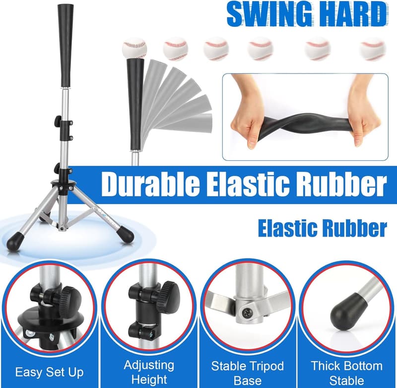 Kids' Adjustable Batting Tee for Baseball & Softball Training