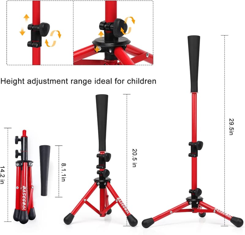 Youth Baseball Batting Tee with Adjustable Height