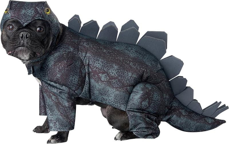 Unisex Medium Dark Green Stegosaurus Dog Costume