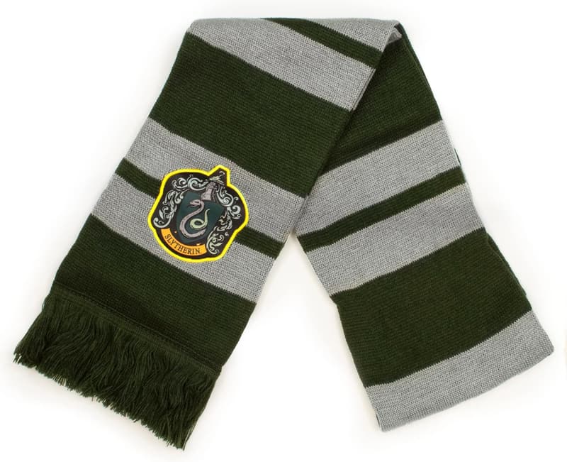 Harry Potter House Striped Scarf with Crest Patch, One Size