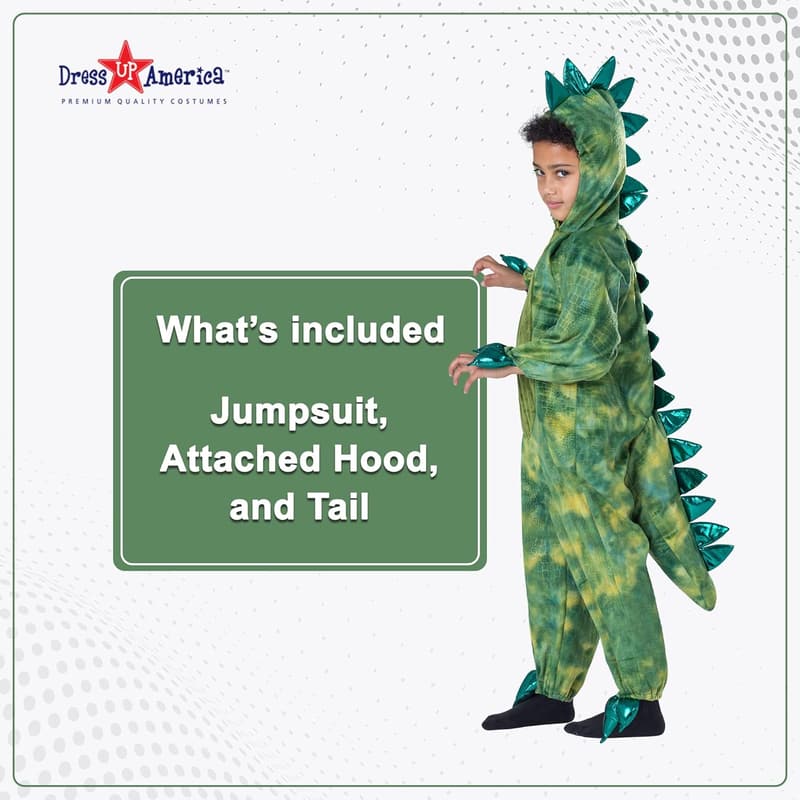 Kids T-Rex Dinosaur Costume - Green Dino Jumpsuit