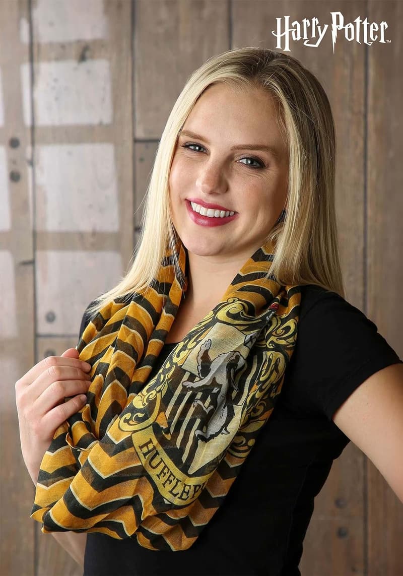 Hufflepuff Infinity Scarf for Harry Potter Fans - Gold