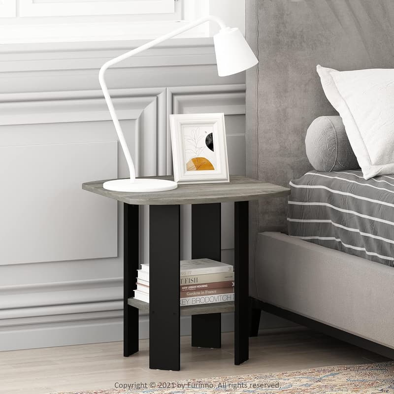 End/Side Table in French Oak Grey/Black - Simple Design
