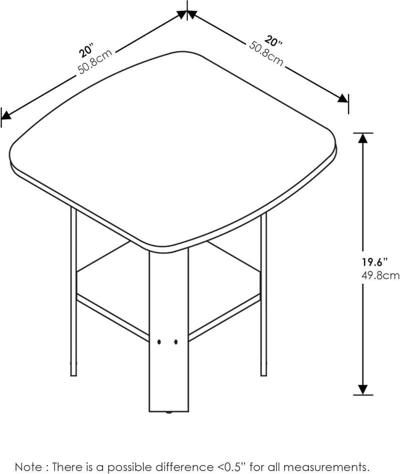 End/Side Table in French Oak Grey/Black - Simple Design