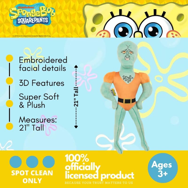 Handsome Squidward Decorative Cuddle Pillow - Super Soft & Cozy