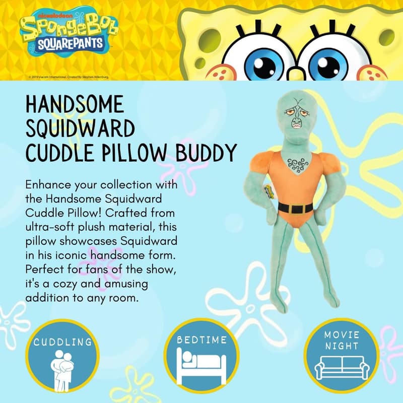 Handsome Squidward Decorative Cuddle Pillow - Super Soft & Cozy