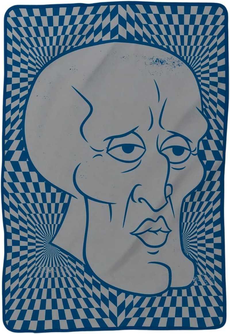 Handsome Squidward Throw Blanket - Super Soft Micro Raschel, 62
