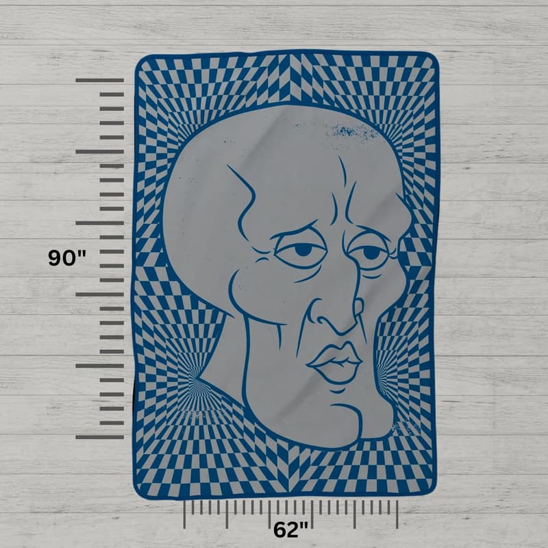 Handsome Squidward Throw Blanket - Super Soft Micro Raschel, 62