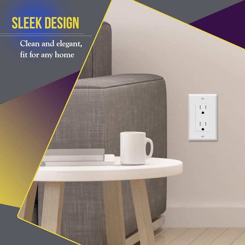 Glossy White 1-Gang Light Switch Wall Plate, Unbreakable Polycarbonate