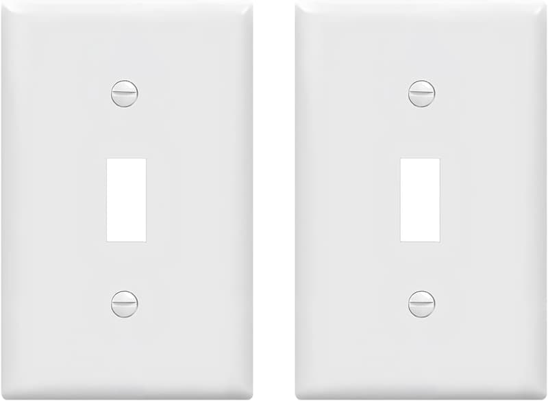 Glossy White Toggle Light Switch Cover Plate (2 Pack)