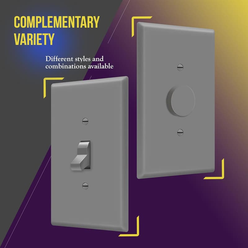 Enerlites Jumbo Toggle Light Switch Wall Plate - Gray