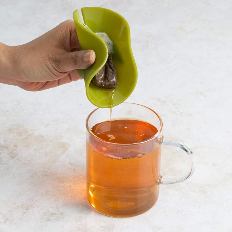 Silicone Tea Bag Holder - Easy, Dishwasher Safe, Green