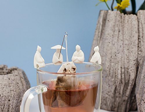 Kikkerland Set of 4 White Tea Bag Holders