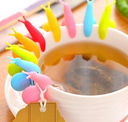 Cute Silicone Snail Tea Bag Holders - Set of 6
