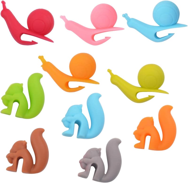 Cute Silicone Tea Bag Holders - 10pcs Multi-Color Drink Markers
