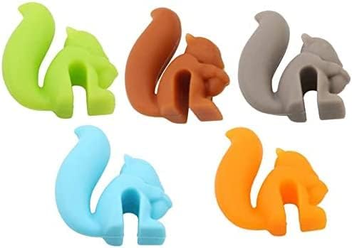 Cute Squirrel Silicone Tea Bag Holders - Set of 5
