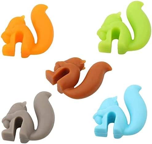 Cute Squirrel Silicone Tea Bag Holders - Set of 5