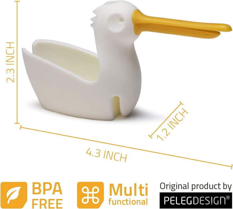 Cute Pelican Tea Bag Holder - Silicone Tea Bag Rest for Cups
