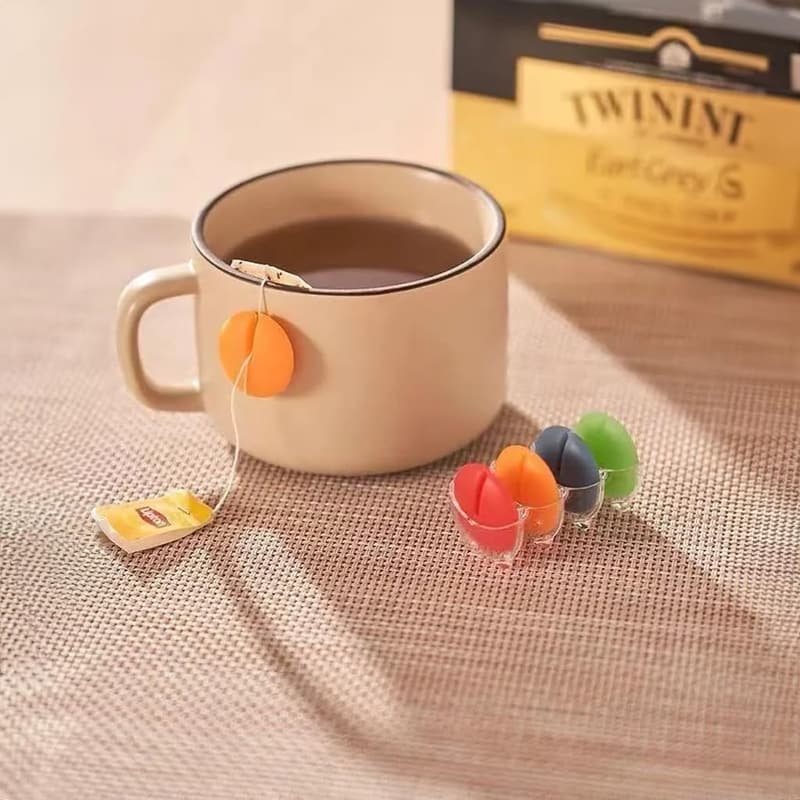 Silicone Tea Bag Holders Set – 8 Assorted Colors