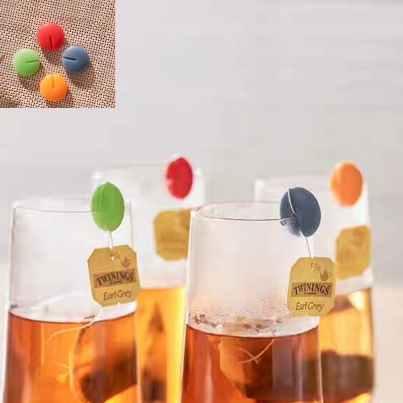 Silicone Tea Bag Holders Set – 8 Assorted Colors
