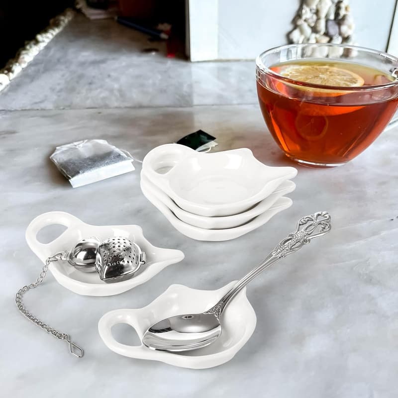 Ceramic Teapot Tea Bag Holders Set - Organize Your Tea Time