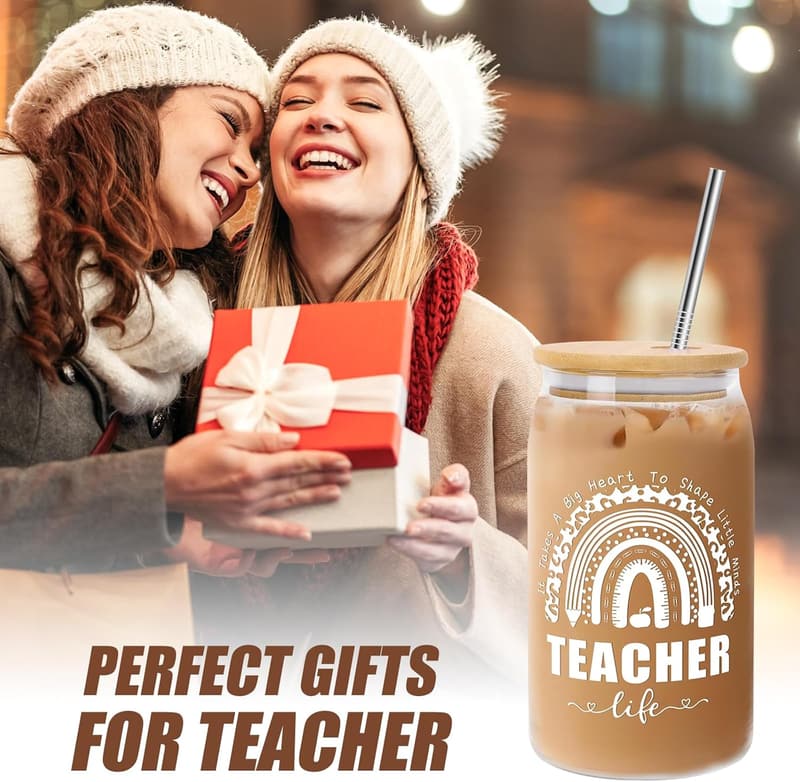 Teacher Appreciation Gifts - 16 Oz Can Glass for Women and Men