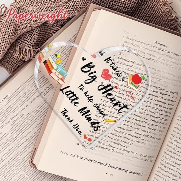 Teacher Appreciation Acrylic Heart Plaque - End of Year Gift