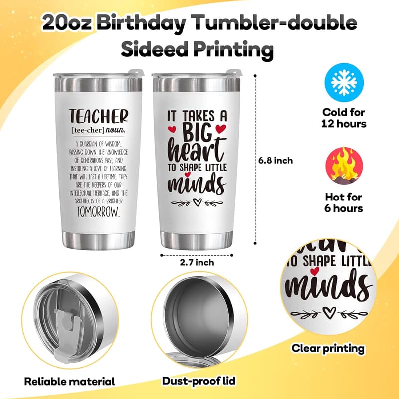 Teacher Appreciation Gifts: Funny Socks & 20 oz Insulated Tumbler