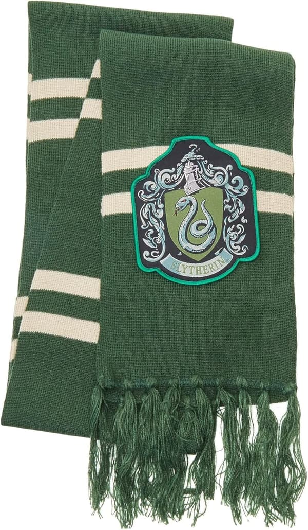 Slytherin Knit Scarf - Green Patch, One Size Fits Most