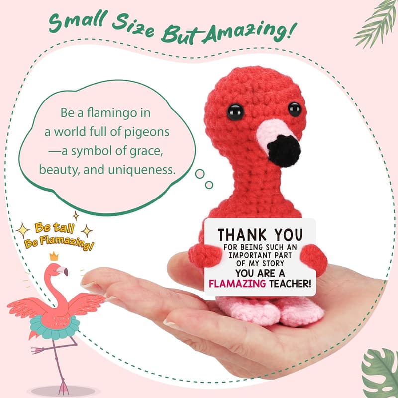 Teacher Appreciation Handmade Crochet Flamingo Decorations