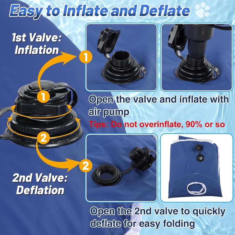 Inflatable Dog Pool Float - Tear-Resistant Summer Raft (Up to 88lb)