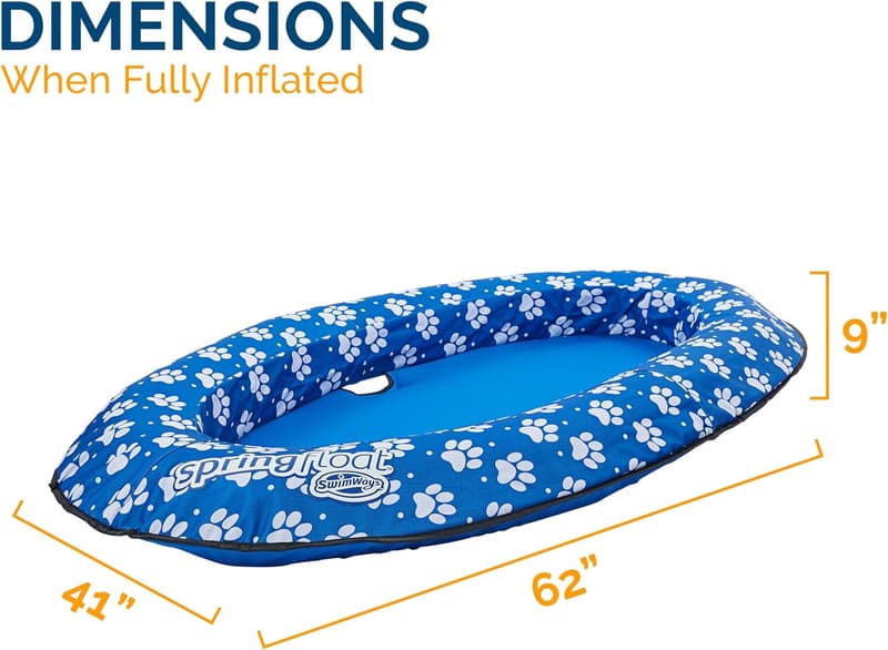 Large Blue Dog Raft - SwimWays Paddle Paws Spring Float
