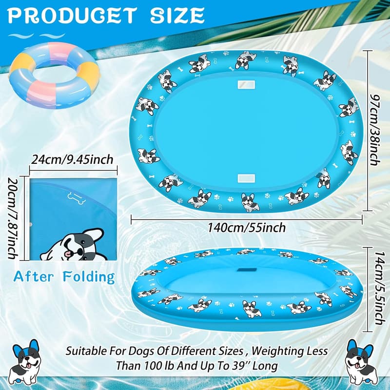 Puncture-Proof Inflatable Dog Pool Float for All Sizes