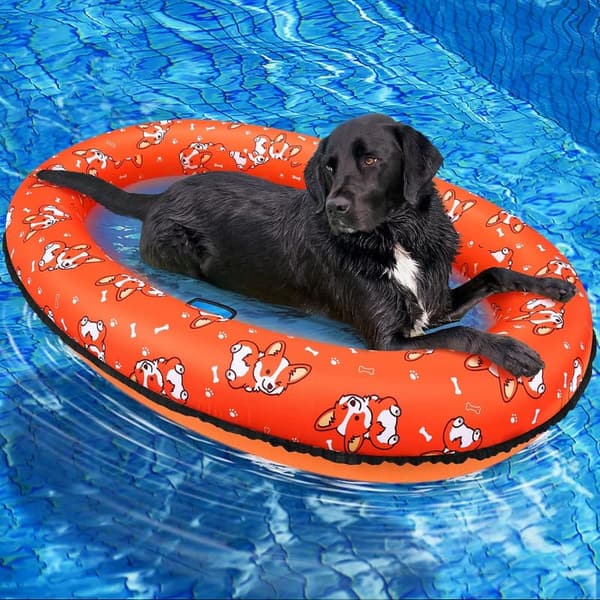 Dog Pool Float - 55'' x 35'', Inflatable Raft for All Dogs