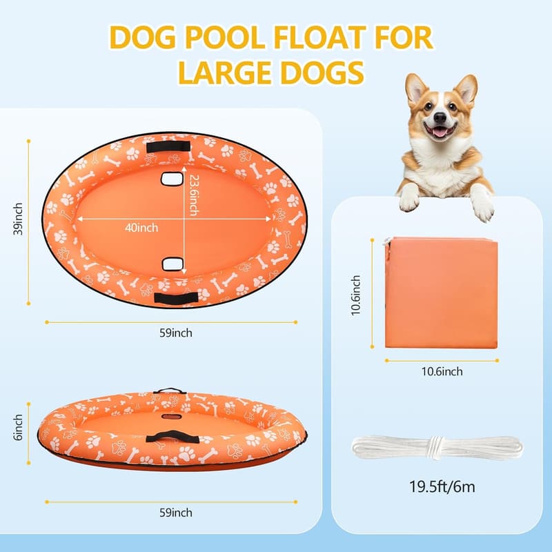 Large Dog Pool Float for Summer Fun
