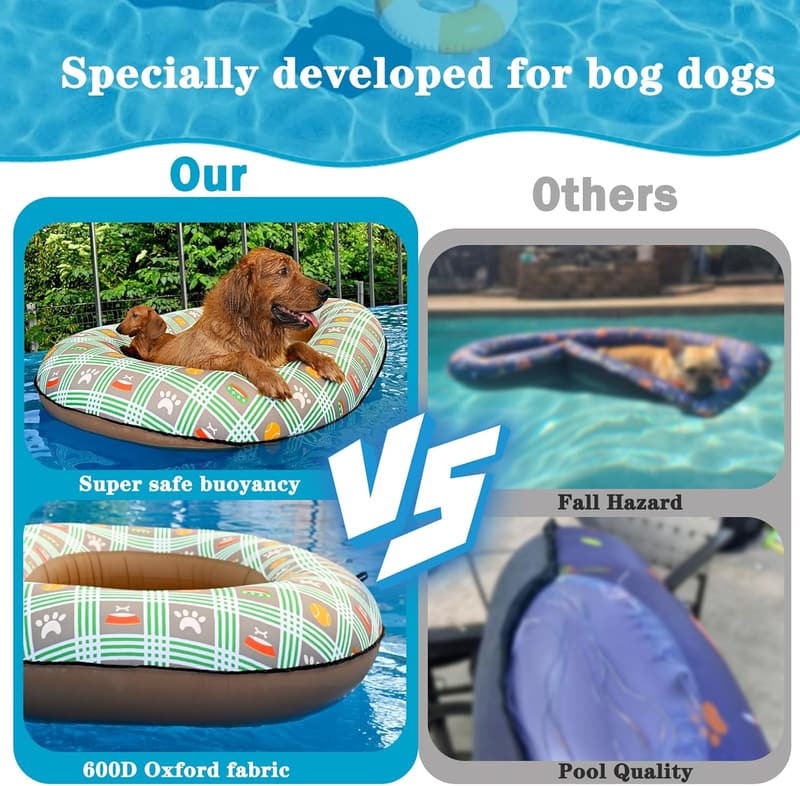 Inflatable Dog Pool Float for Large Dogs – 150 lbs Capacity