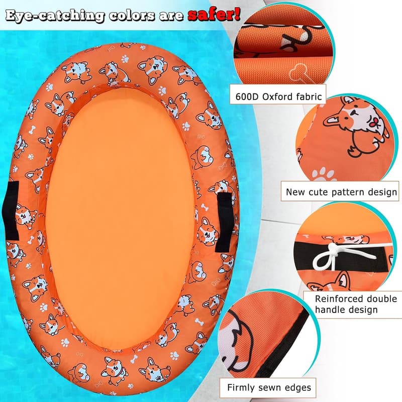 Inflatable Dog Pool Float for Pets Up to 80 lbs
