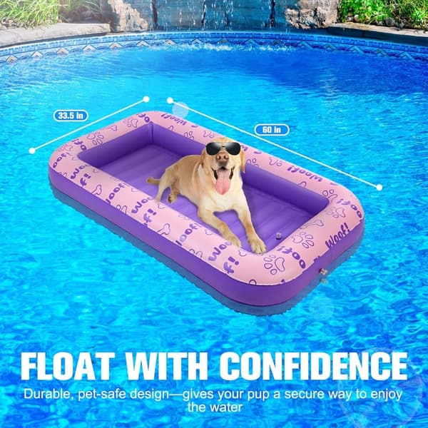 Durable Inflatable Dog Raft for Summer Pool Fun (Pink)