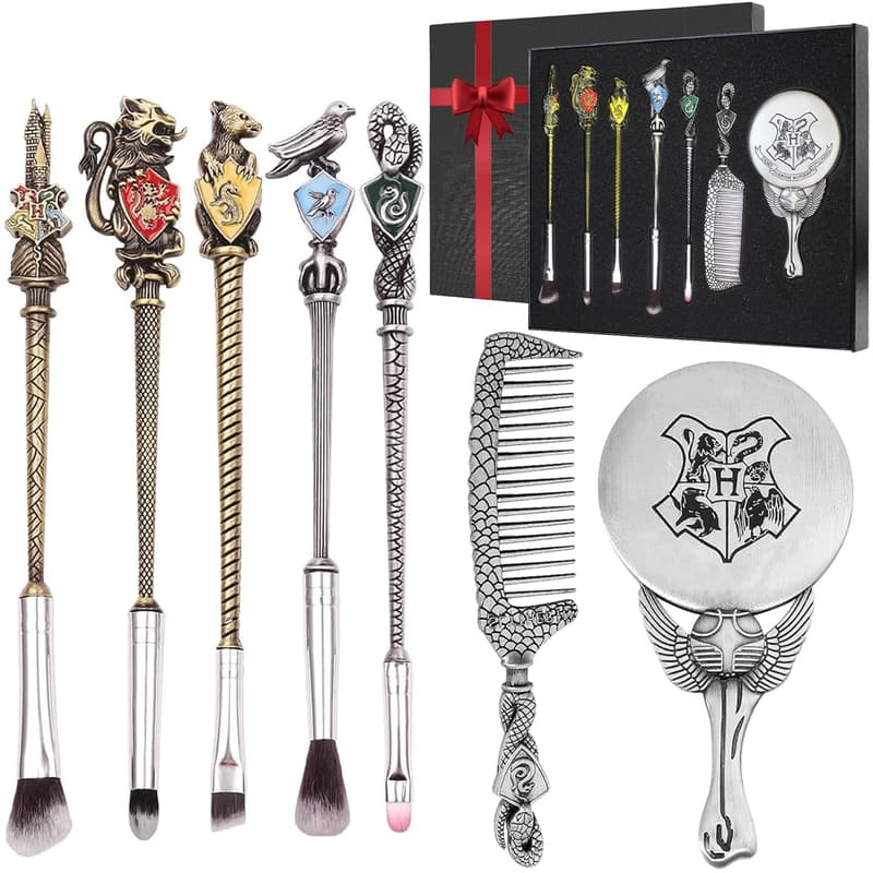 Harry Potter Makeup Brushes Set with Wand & Gift Box