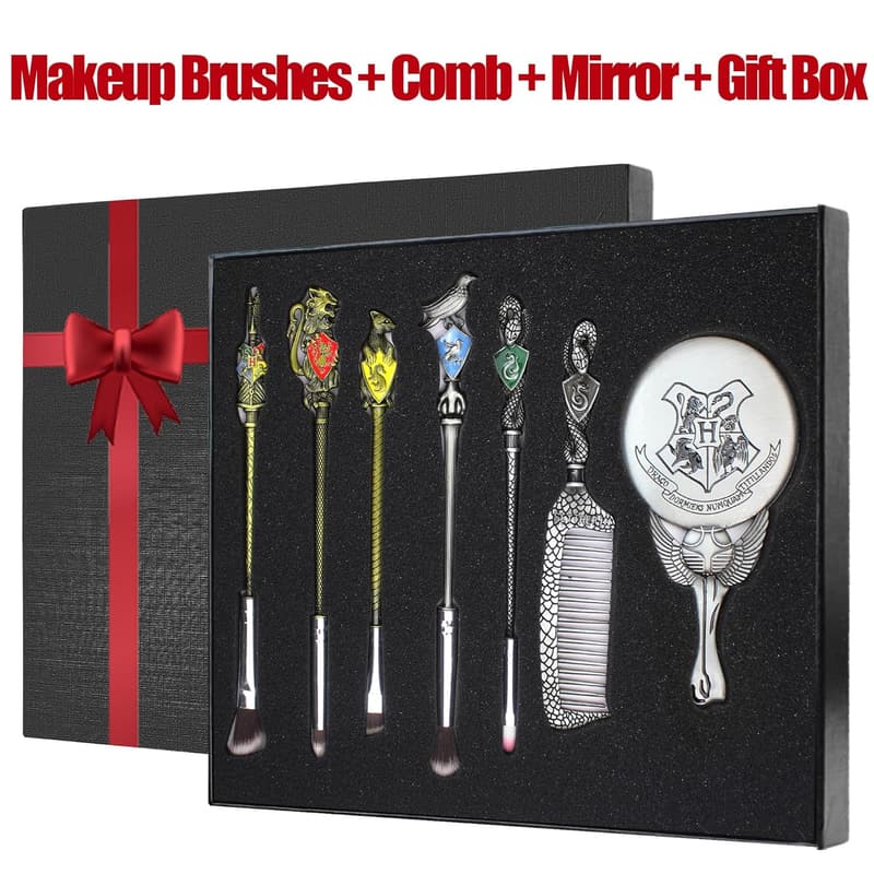 Harry Potter Makeup Brushes Set with Wand & Gift Box