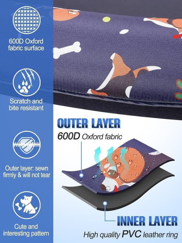 Durable Inflatable Dog Pool Float for Small Dogs Up to 45lbs