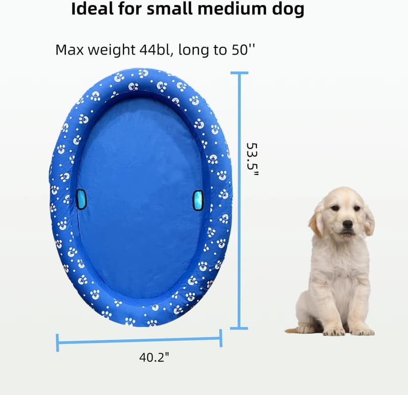 Large Blue Inflatable Pool Float for Dogs and Puppies